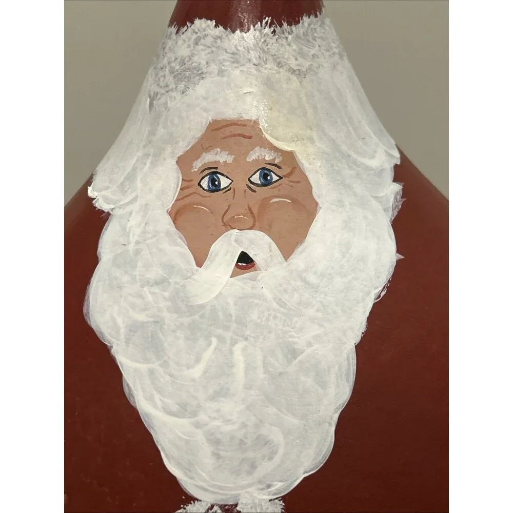 Hand Painted Santa Claus Gourd Christmas Holiday Artist Signed Mary Williamsburg